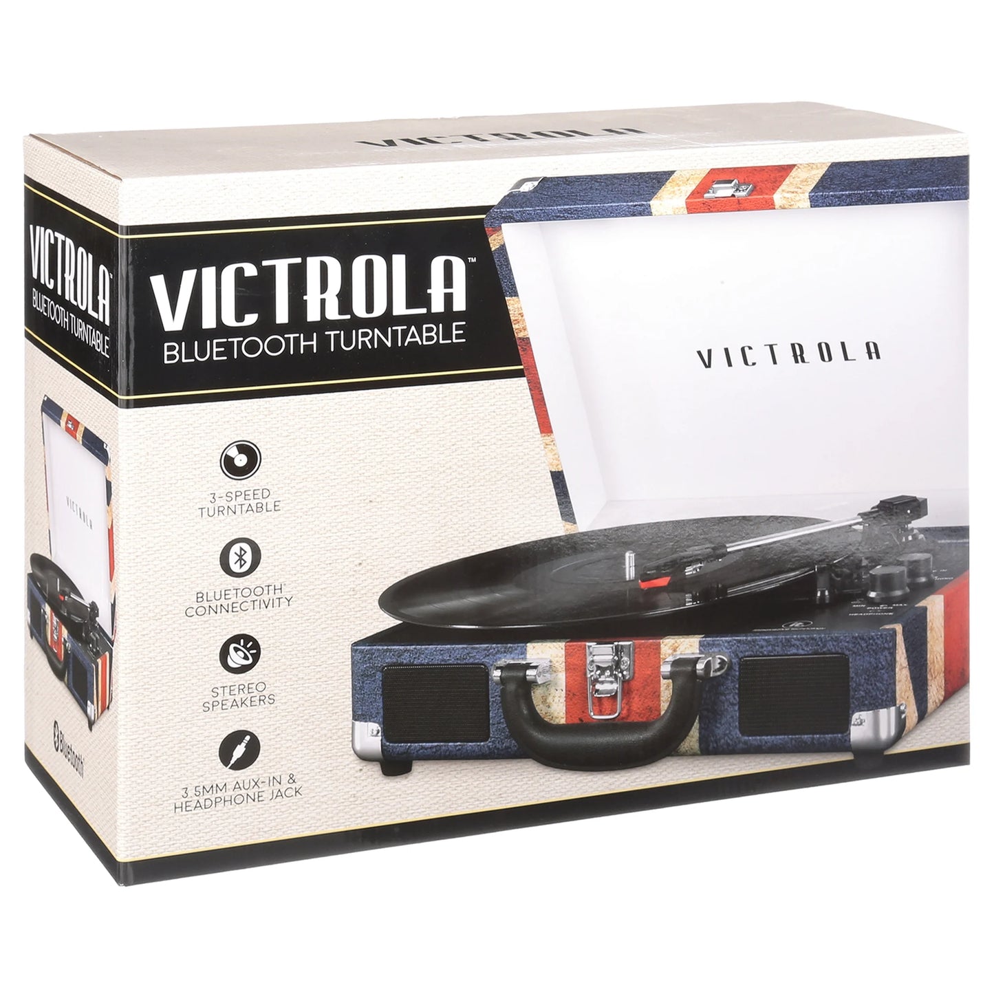 Journey Bluetooth Suitcase Record Player with 3-Speed Turntable
