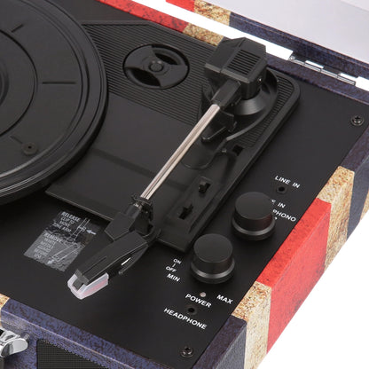 Journey Bluetooth Suitcase Record Player with 3-Speed Turntable