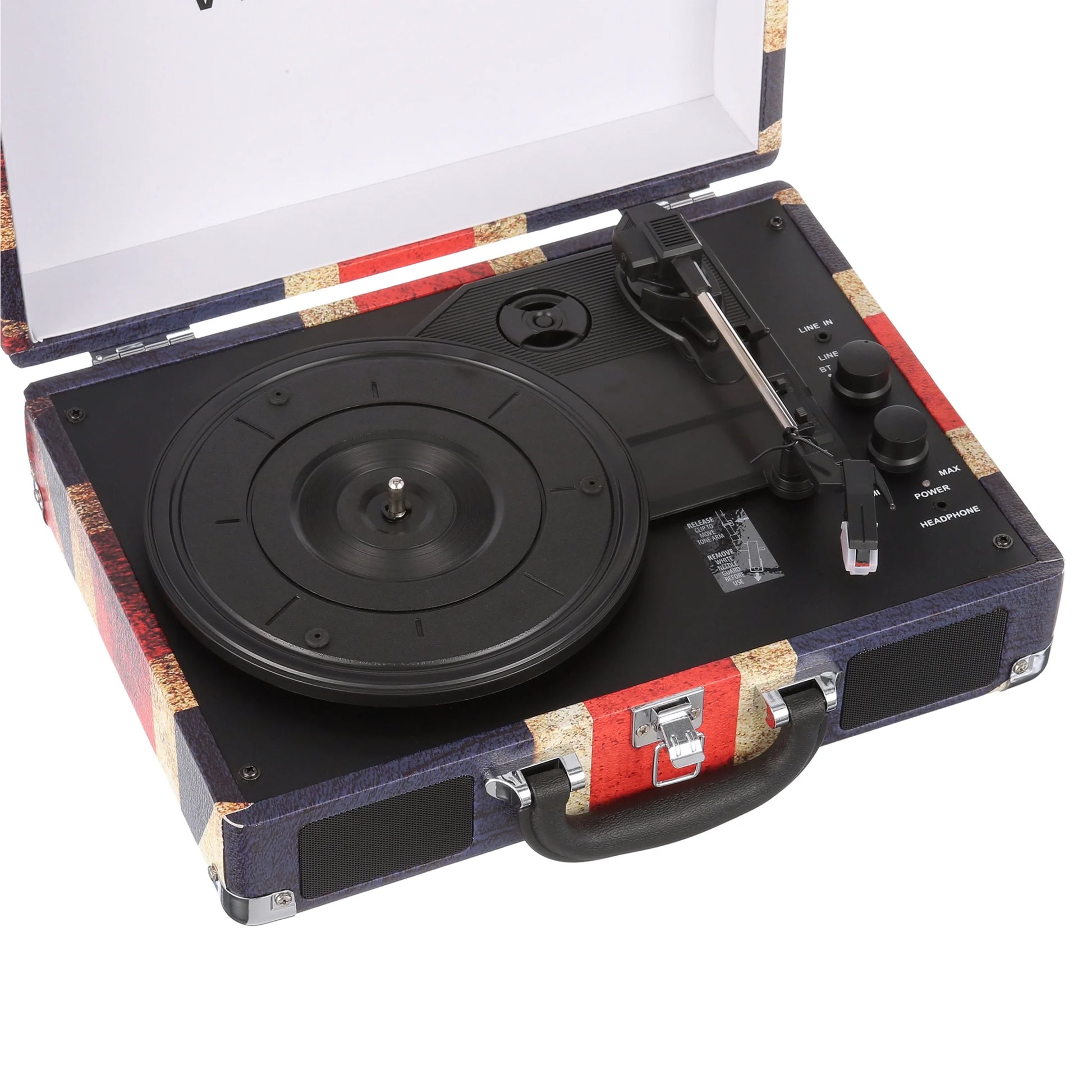 Journey Bluetooth Suitcase Record Player with 3-Speed Turntable