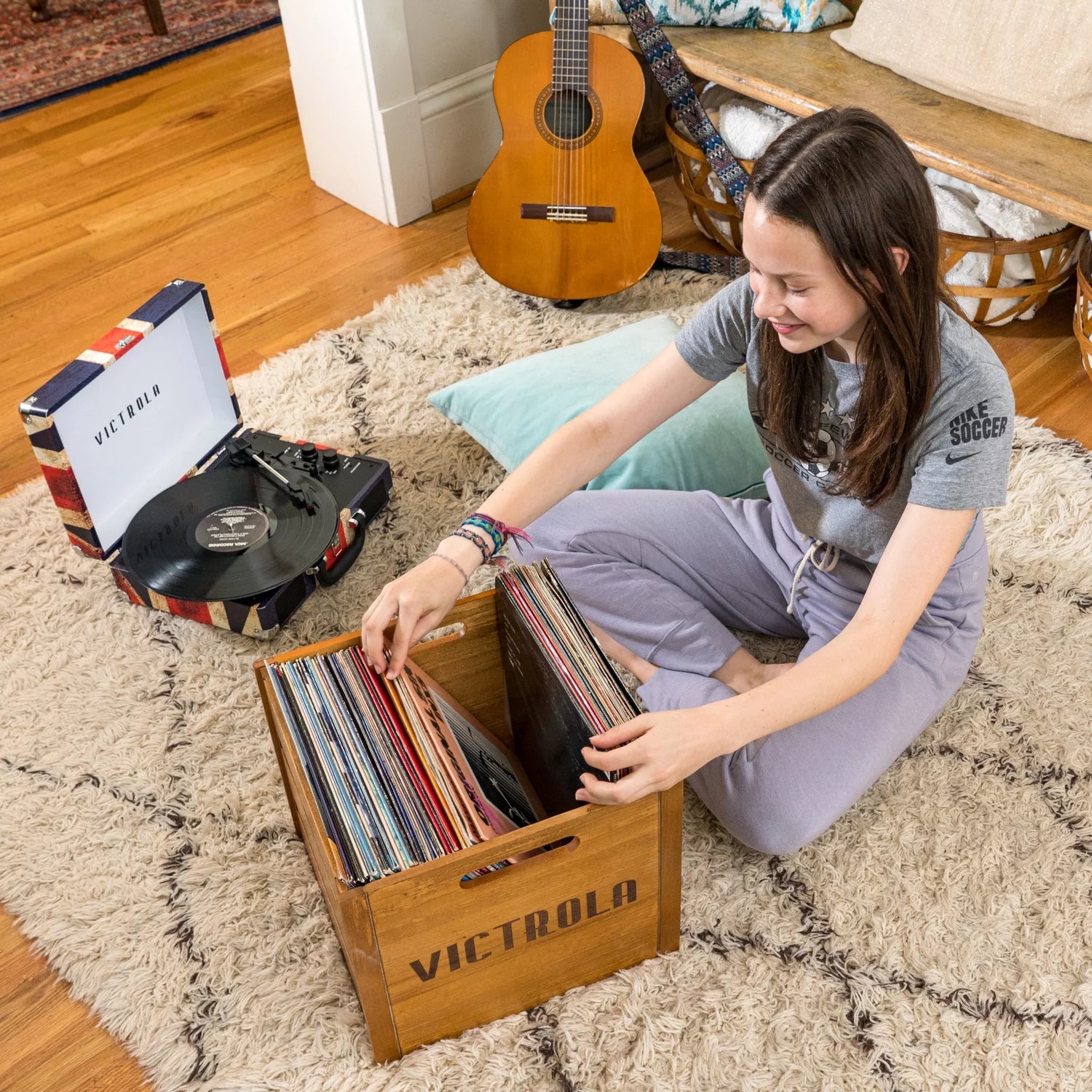 Journey Bluetooth Suitcase Record Player with 3-Speed Turntable