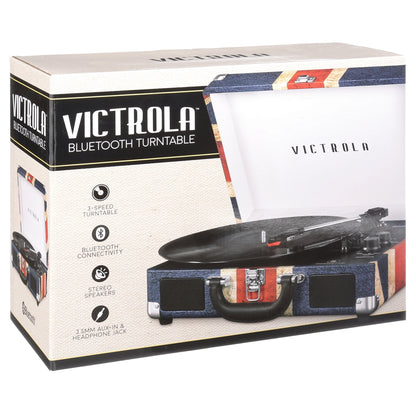 Journey Bluetooth Suitcase Record Player with 3-Speed Turntable